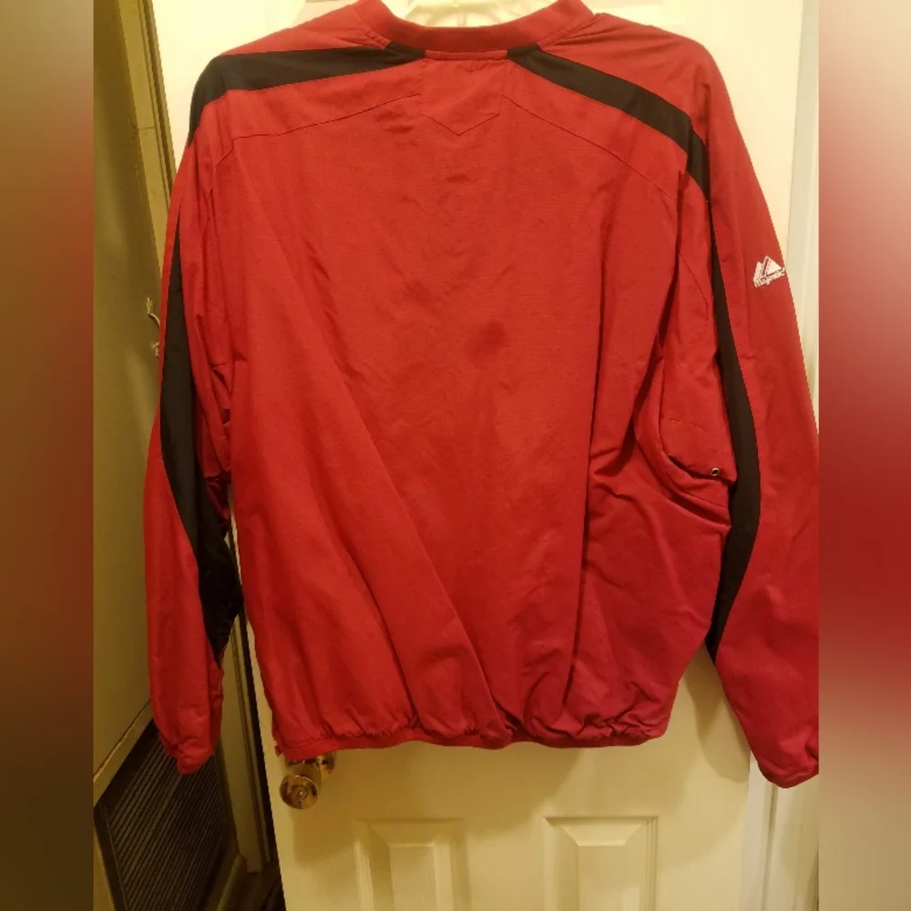 Authentic Majestic Men's XL 1/4 Zip Warm up Baseball Gym Pullover Red - Picture 3 of 4